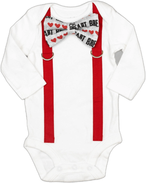 Baby Boy Cuddle Sleep Dream Valentine's Day Outfit Heartbreaker Bowtie Outfit