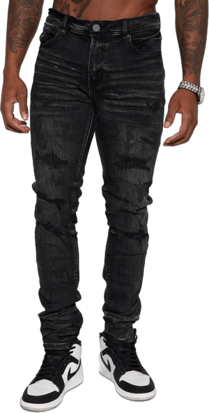 Fashion Nova Men's Ask About Me Stacked Skinny Jeans