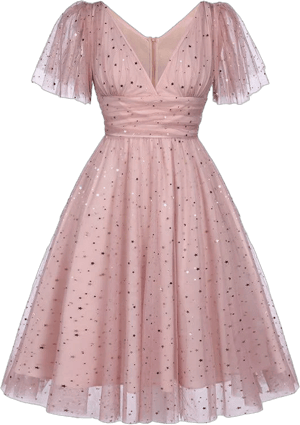 Retro Stage Star Sequin Lace Swing Dress