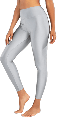 Romastory Women's High-Waisted Elastic Shiny Leggings