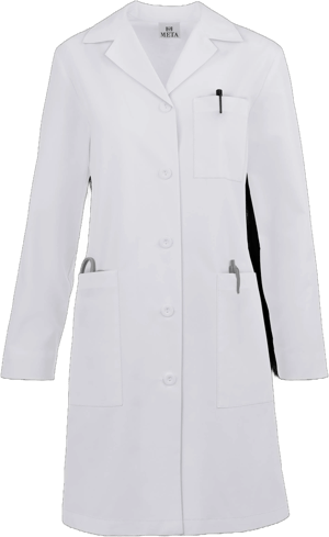 Meta Women's 37" Long Labcoat White