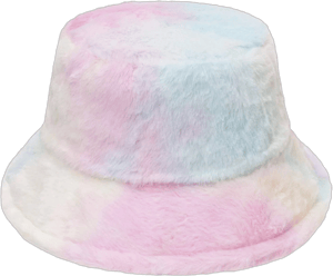 Tie Dye Faux Fur Bucket Hat