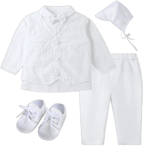 Booulfi Boy Baptism Christening Outfits for Boys White