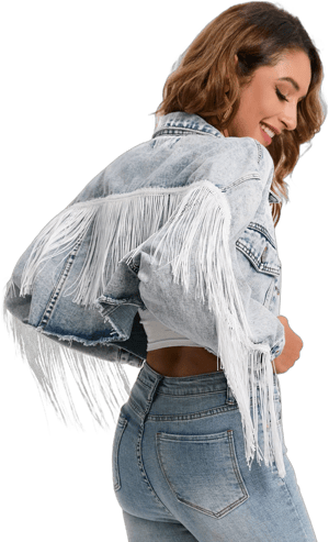 Justalwart Women's Oversized Vintage Denim Jacket