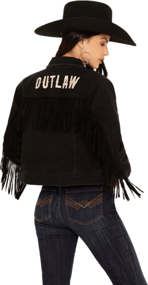 Outlaw Fringe Denim Trucker Jacket