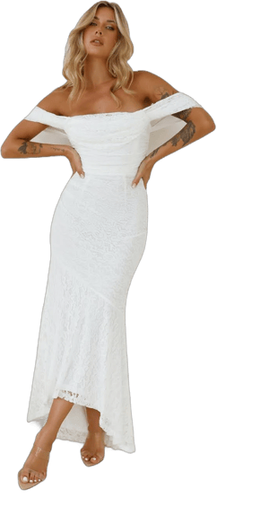 Hello Molly Off Shoulder Lace Maxi Dress