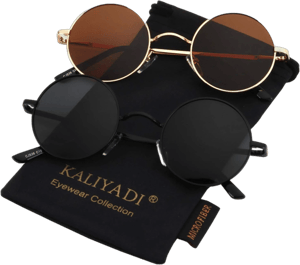 KALIYADI Round Polarized Metal Sunglasses