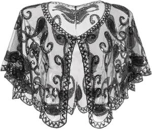 Sequin Beaded Art Deco Evening Cape