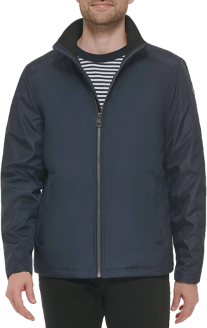 Calvin Klein Men's Stand Collar Poly Jacket