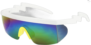 80s Retro Rave Sunglasses with Mirrored Lenses