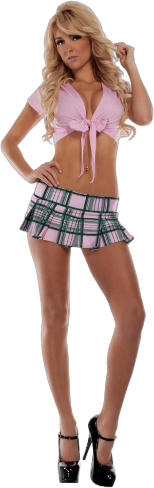 Starline Women's Plaid Pleated Mini Skirt