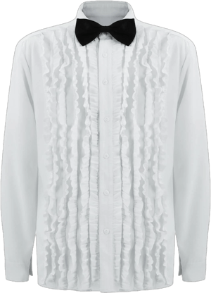 Retro 70s 80s Ruffled Tuxedo Shirt