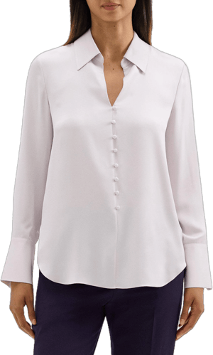 Theory V-Neck Silk Blouse