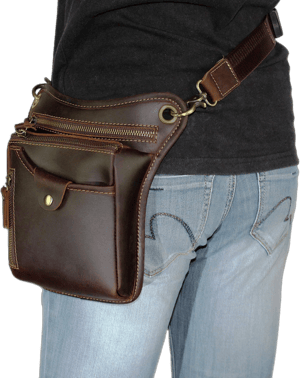 DK86 LXFF Genuine Leather Hip Bag