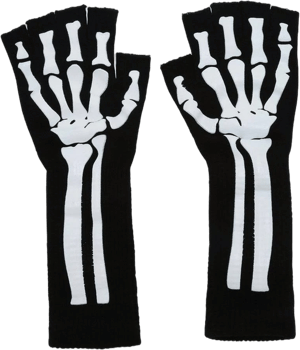 Skeleton Extended Fingerless Gloves