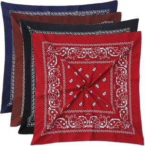 Mochabao 100% Cotton 27 inch x 27 inch Large Bandanas for Men & Women