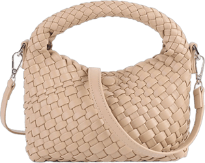 Women's and Girls' Woven Crossbody Tote Bag with Detachable Shoulder Strap