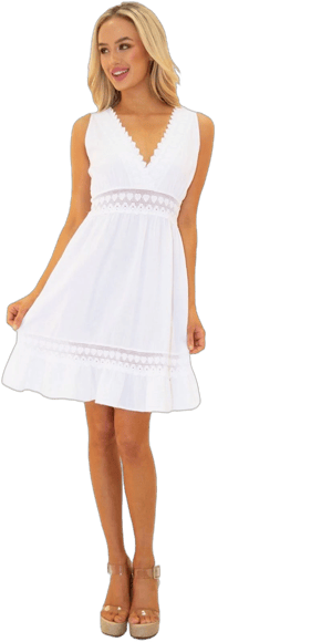 Seaspice Resort Wear 'Fina' White Cotton Dress