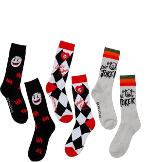 DC Comics Batman Joker & Harley Quinn Crew Socks (3 Pair)