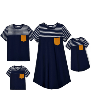 Patpat Family Matching Striped Short Sleeve Tshirts