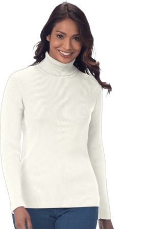 Appleseed's Women's Ribbed Cotton Turtleneck Sweater