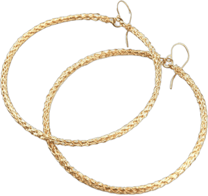 Salsa Gold Wire Crochet Hoop Earrings