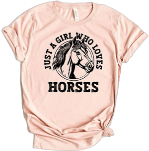 Simply Sage Market Women's Girl Who Loves Horses Circle Graphic T-Shirt