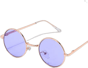 Rose Gold & Purple Round Sunglasses