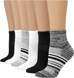 Hanes Women's 6-Pack Lightweight Breathable Cotton Ankle Socks