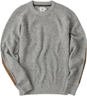 Flint and Tinder Men's Highlands Guide Crewneck Sweater in Light Grey, Size XXL, Wool