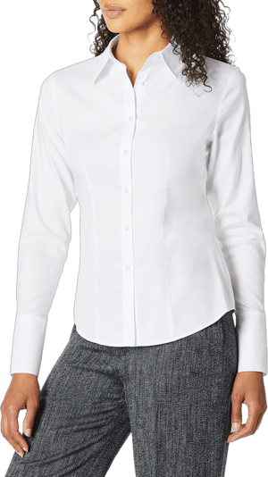 Calvin Klein Women's Long Sleeve Wrinkle Free Button-Down Shirt