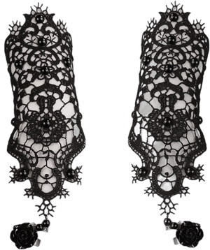 Jurxy Women's Gothic Floral Lace Fingerless Gloves