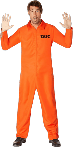 Spirit Halloween department of Corrections Prisoner One Piece Costume