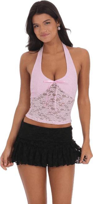 Lucy in The Sky Lace Halter Top