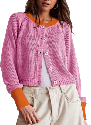 Women's Cropped Long Sleeve Cardigan Sweater