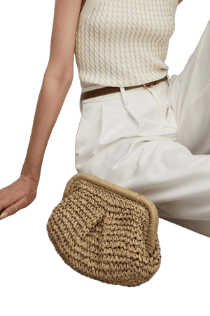 Woven Straw Cross-Body Bag