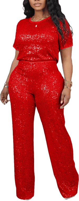 Women's Off Shoulder Sparkly Sequin Jumpsuit