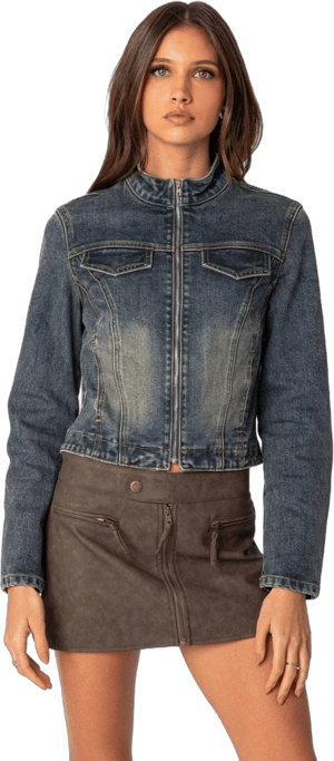 Edikted Scorpio Washed Denim Jacket