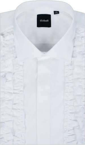 Dobell Ruffle Front Tuxedo Shirt