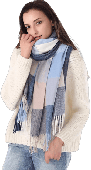 Women's Long Cashmere Plaid Scarf