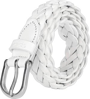 Falari Women's Leather Braided Belt with Stainless Steel Buckle