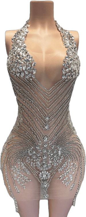 Bougie Glitter Rhinestone Beaded Dress