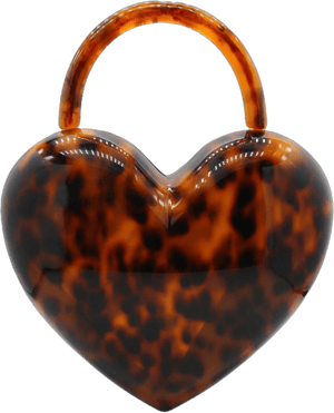 Acrylic Heart Shape Amber Top Handle Evening Clutch