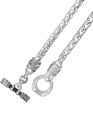 NightRider Jewelry Toggle Chain 925 Sterling Silver Chain Necklace for Men