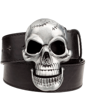 Moolecole Men's Skull Head Leather Belt