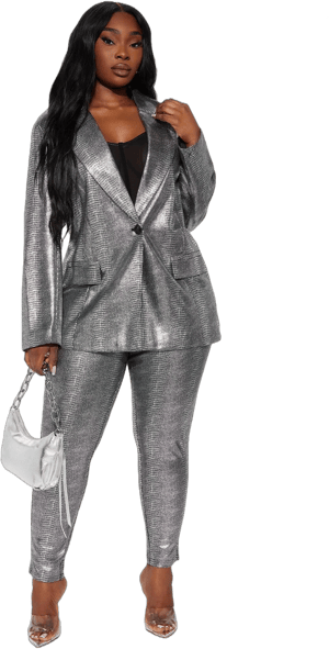 Fashion Nova Women's My Best Version Metallic Leggings