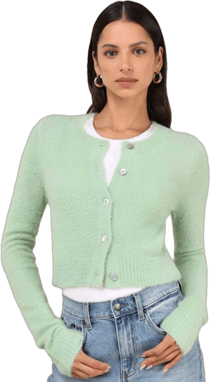 Lulus Cropped Eyelash Knit Cardigan