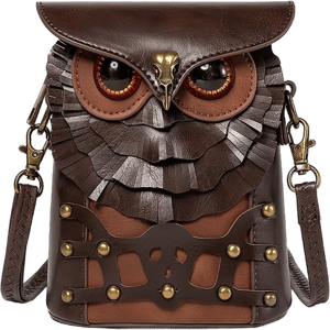 BEJARM Women's Renaissance Gothic Leather Owl Crossbody Bag