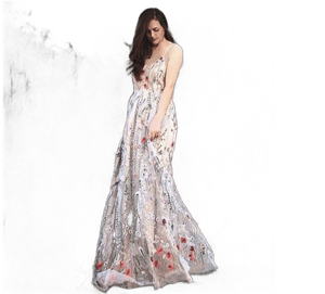 Embroidered Dress Floral Wedding Dress