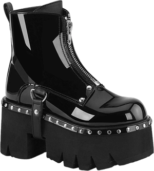 Pleaser Ashes-100 3 1/2" Chunky Heel Cut Out Platform Ankle Boots